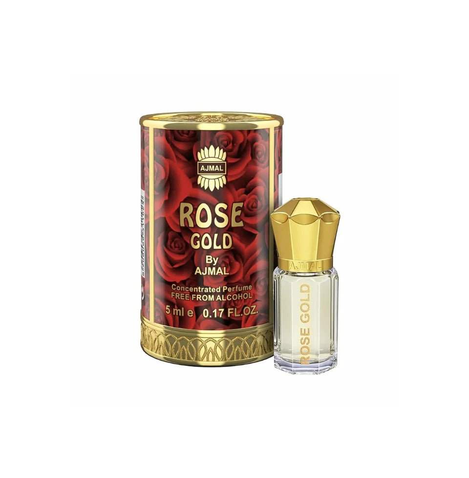 Ajmal Rose Gold Concentrated Perfume Oil 5ml For Women - BOTTLED BLISS FRAGRANCES PVT LTD