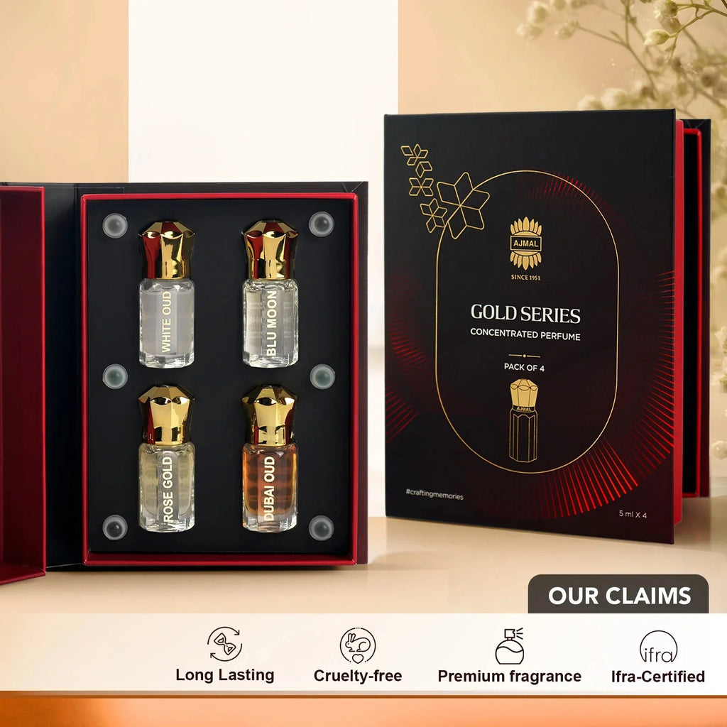 GOLD NON - ALCOHOLIC ATTAR GIFTPACK 20ML FOR UNISEX - BOTTLED BLISS FRAGRANCES PVT LTD