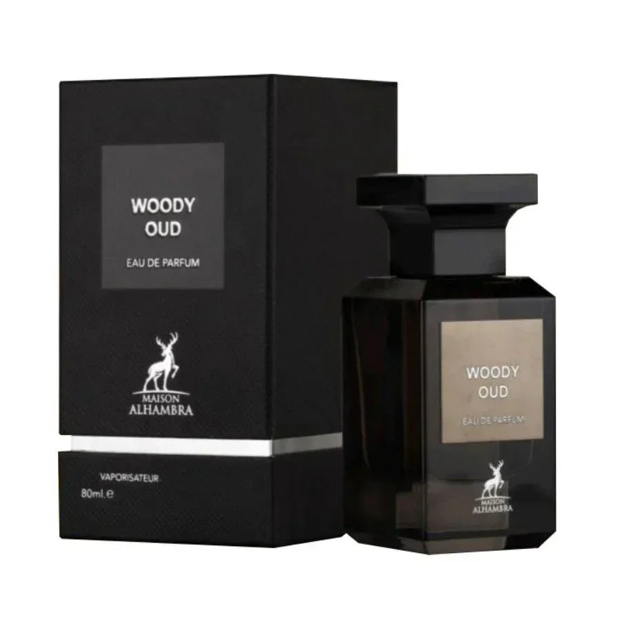 Maison Alhambra Woody Oud EDP 80ml - luxury unisex oud perfume bottle