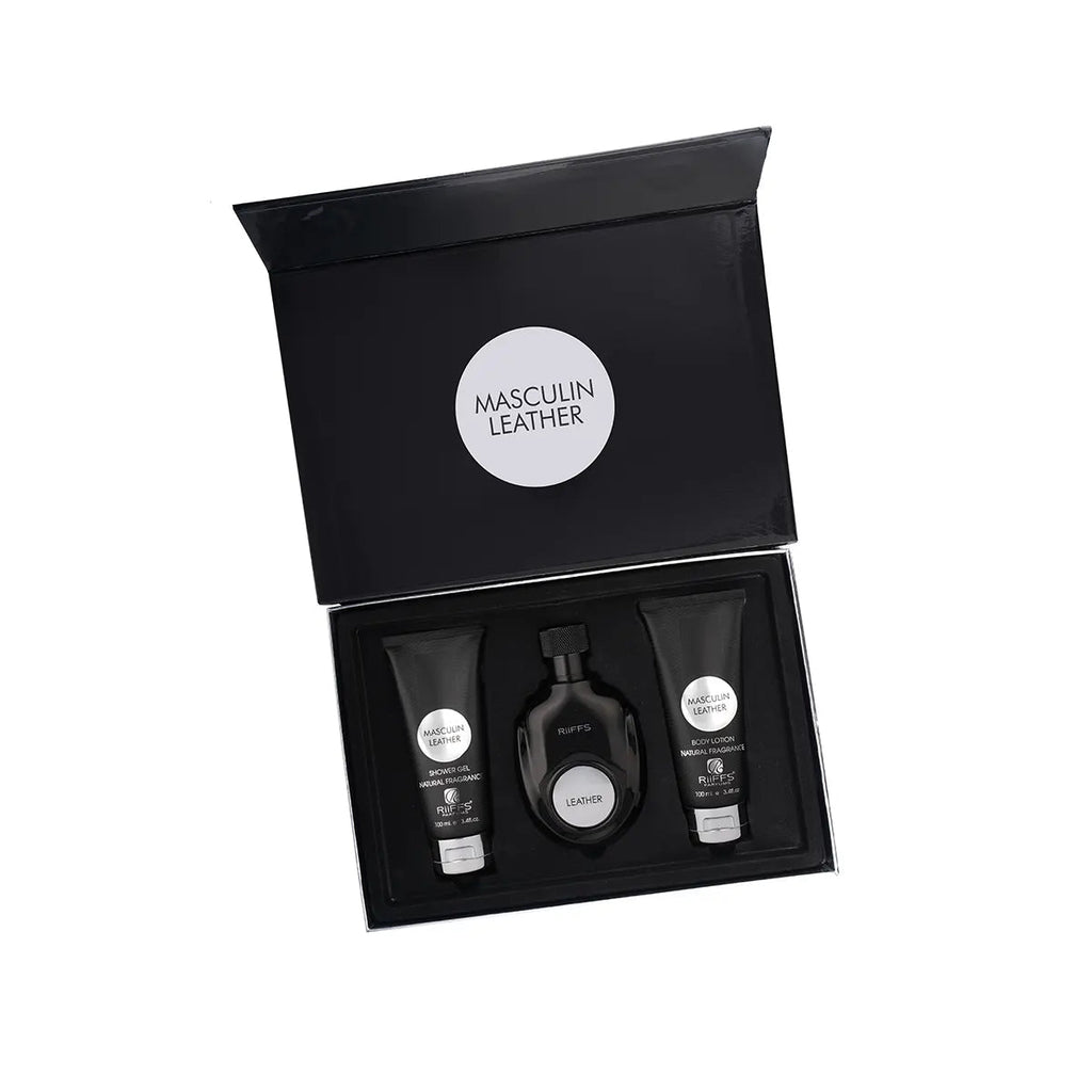 RIIFFS MASCULIN LEATHER GIFT SET - BOTTLED BLISS FRAGRANCES PVT LTD