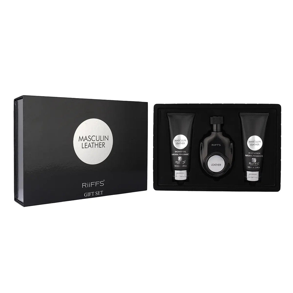 RIIFFS MASCULIN LEATHER GIFT SET - BOTTLED BLISS FRAGRANCES PVT LTD