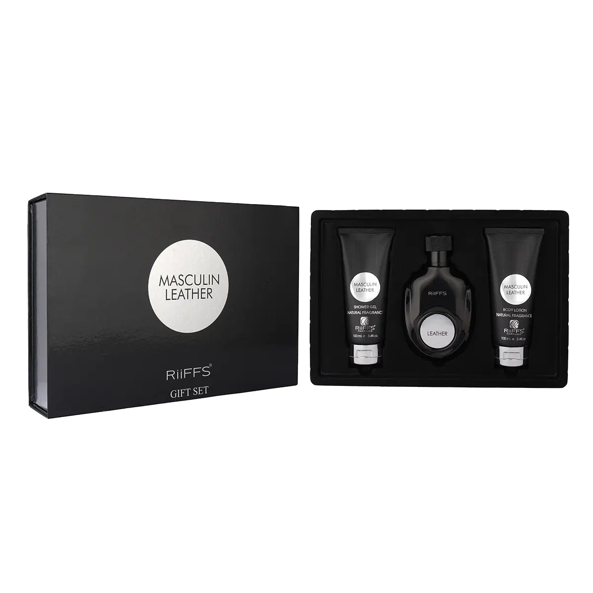 RIIFFS MASCULIN LEATHER GIFT SET - BOTTLED BLISS FRAGRANCES PVT LTD